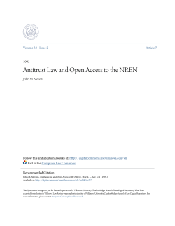 Antitrust Law and Open Access to the NREN