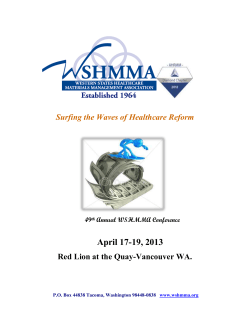 49 th Annual WSHMMA Conference