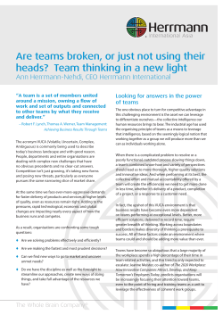 Are teams broken, or just not using their heads? Team thinking in a