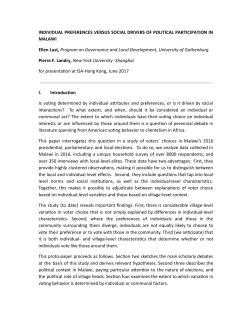 INDIVIDUAL PREFERENCES VERSUS SOCIAL DRIVERS OF