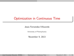 Optimization in Continuous Time - Penn Economics
