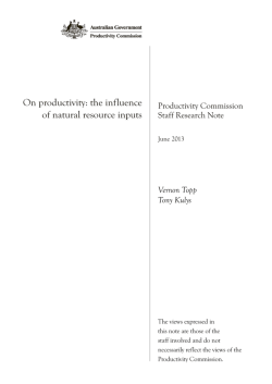 on productivity: natural resource inputs