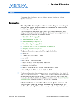 Quartus II Simulator, Quartus II 9.1 Handbook, Volume 3