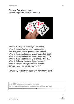 Flip over four playing cards