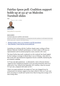 Fairfax-Ipsos poll: Coalition support holds up at 53