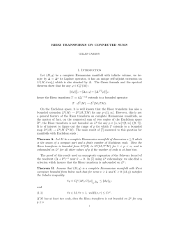 RIESZ TRANSFORMS ON CONNECTED SUMS 1. Introduction Let