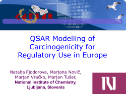 qsar modelling of carcinogenicity for regulatoty use in europe
