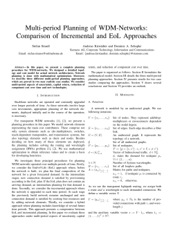 Multi-period Planning of WDM-Networks: Comparison of Incremental
