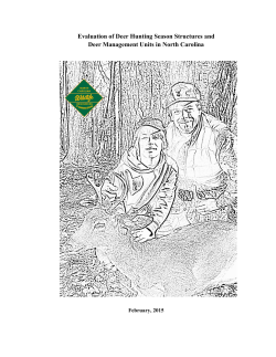 Evaluation of Deer Hunting Seasons and Management Units