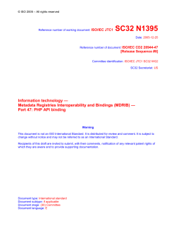 Part 47: PHP API binding - ISO/IEC JTC1 SC32 Home Page