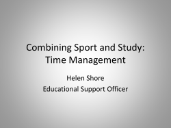 Combining Sport and Study: Time Management