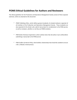 Ethics Policy - Production and Operations Management Society