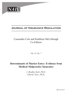 Determinants of Market Entry: Evidence from Medical Malpractice