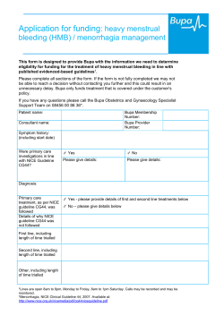 heavy menstrual bleeding/menorrhagia management