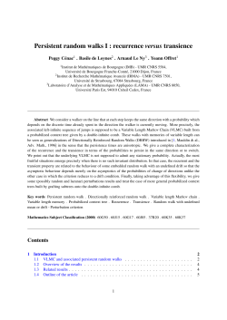 Persistent random walks I : recurrence versus - Yoann Offret