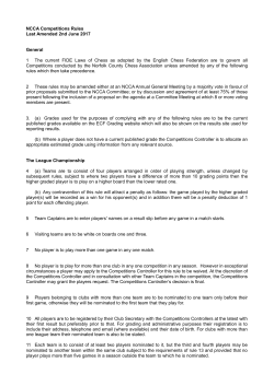 NCCA Competitions Rules Last Amended 2nd June