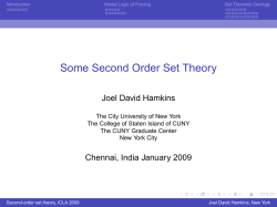Some Second Order Set Theory - Association for Logic in India