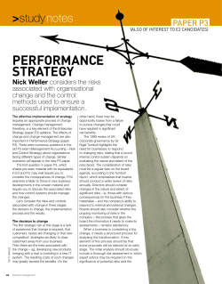Performance strategy