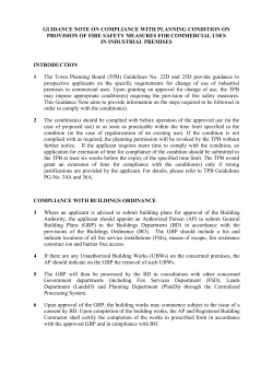 guidance note on compliance with planning condition on provision