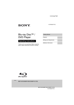Blu-ray Disc&trade; / DVD Player