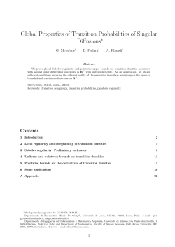 Global Properties of Transition Probabilities of Singular