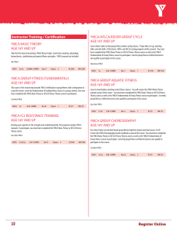 Instructor Training / Certification YMCA BASIC THEORY AGE:16Y