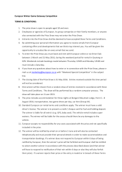 Europcar Winter Game Getaway Competition TERMS