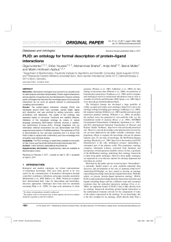 PLIO: an ontology for formal description of protein&ndash;ligand interactions