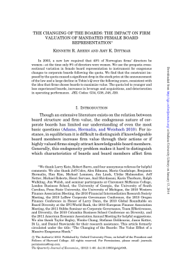 THE CHANGING OF THE BOARDS: THE IMPACT ON FIRM