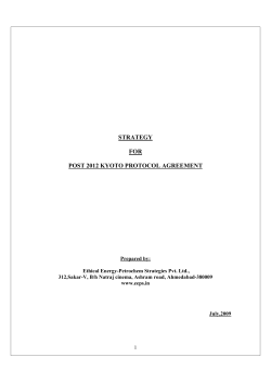 STRATEGY FOR POST 2012 KYOTO PROTOCOL AGREEMENT