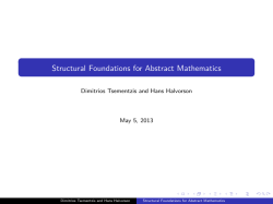 Structural foundations of mathematics