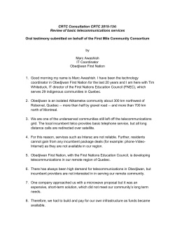 CRTC Consultation CRTC 2015