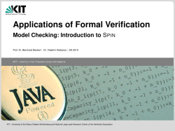 Applications of Formal Verification - Model Checking: Introduction to
