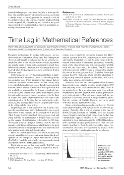 Time Lag in Mathematical References