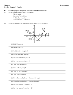 Math 140 Trigonometry 1.4: The Graph of a Function