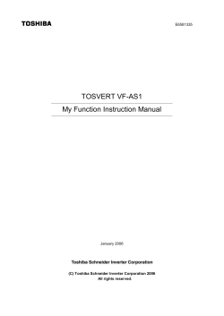 TOSVERT VF-AS1 My Function Instruction Manual