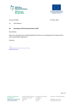 Amending GLAS Area-based Actions in BPS