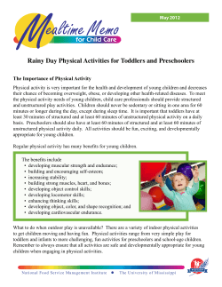 Rainy Day Physical Activities for Toddlers and Preschoolers