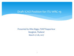 Draft ICAO Position for ITU WRC-15