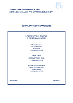central bank of solomon islands economics, research, and statistics