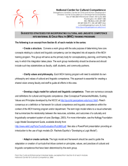 Strategies for incorporation of cultural and linguistic competence into