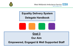 Equality Delivery System Delegate Handbook Goal 3 Our Aim