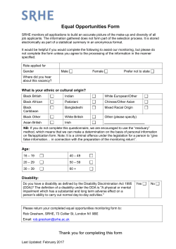 Equal Opportunities Form