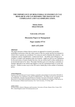 THE IMPORTANCE OF BEHAVIORAL ECONOMICS IN TAX