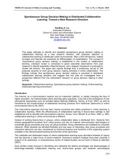 279 Spontaneous Group Decision Making in Distributed