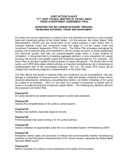 Joint Action Plan - Embassy of Sri Lanka