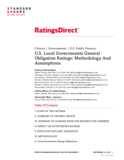US Local Governments General Obligation Ratings
