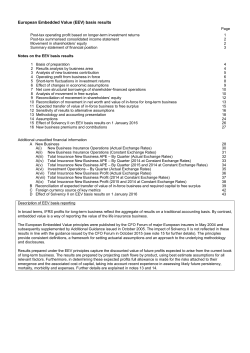 European Embedded Value (EEV) basis results