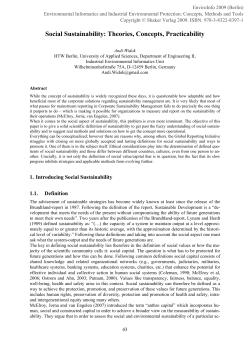 EnviroInfo 2009: Social Sustainability: Theories, Concepts