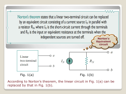 According to Norton`s theorem, the linear circuit in Fig. 1(a) can be